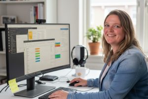 Foto achter computer